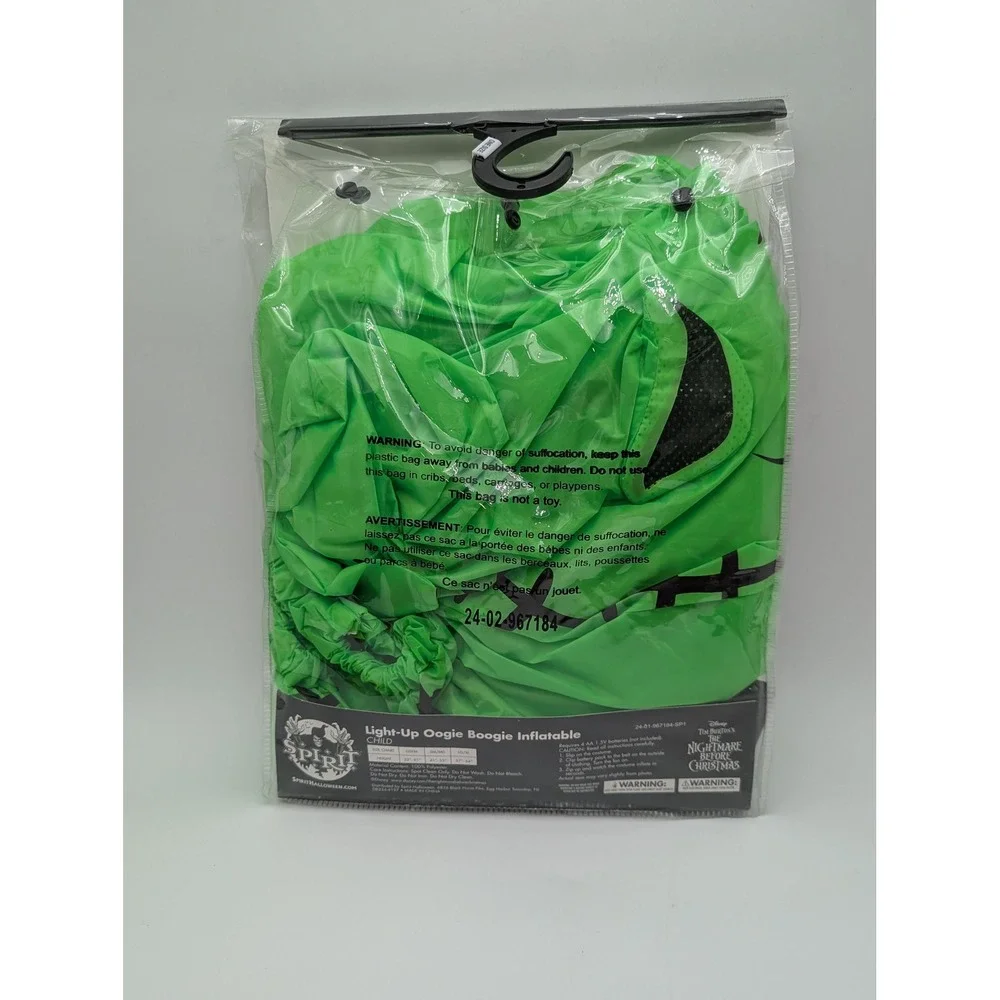 Spirit Inflatable Costume Child One Size Green Oogie Boogie Light-Up Disney NBC